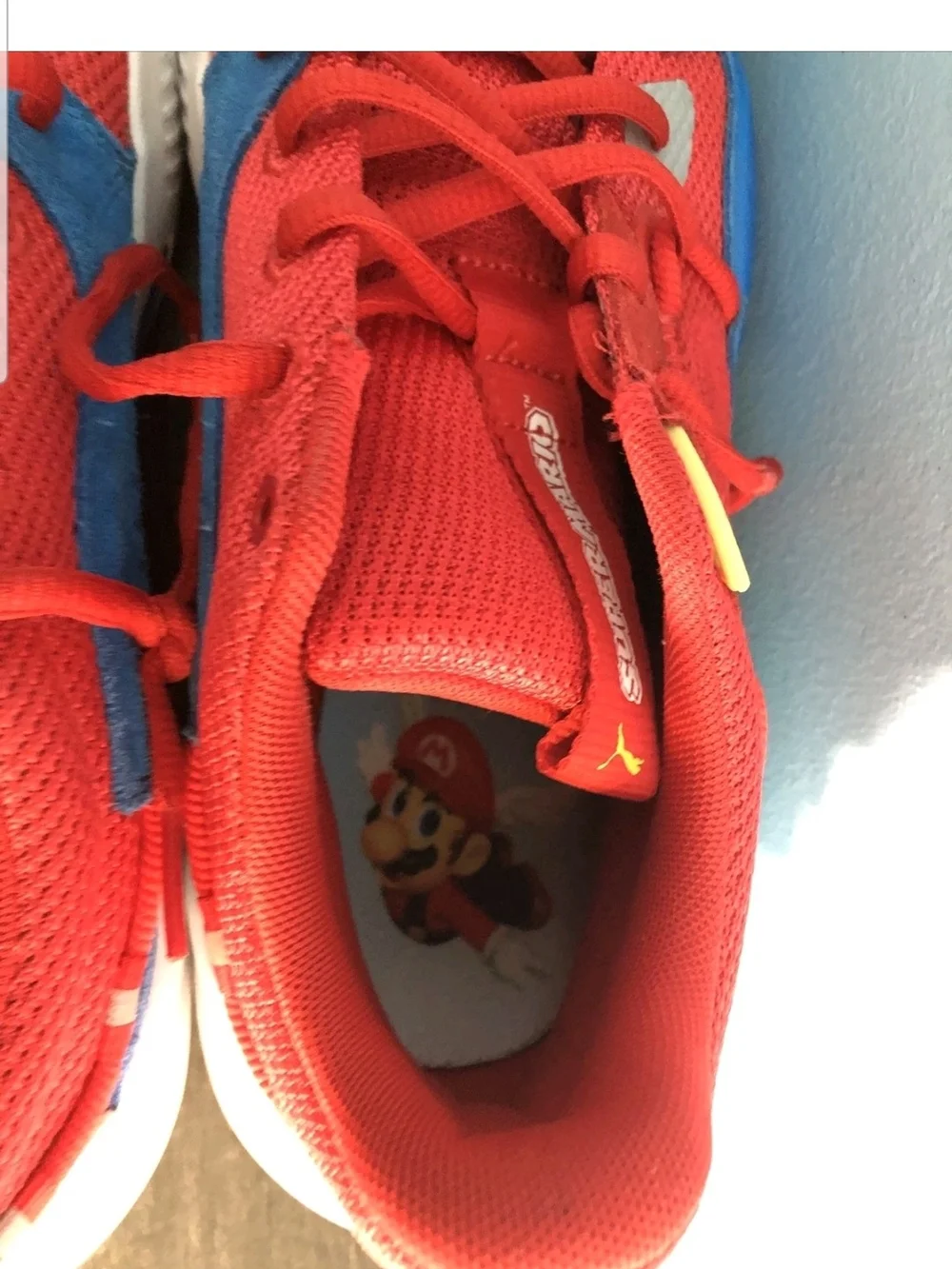 Puma Kids Red and Blue Super Mario Sneakers